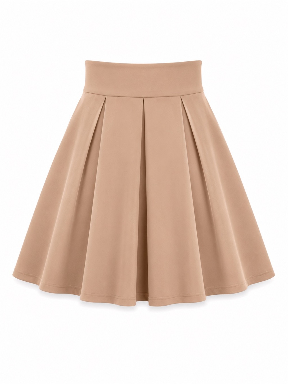 SHEIN Camel Circle Skirt with High Waist